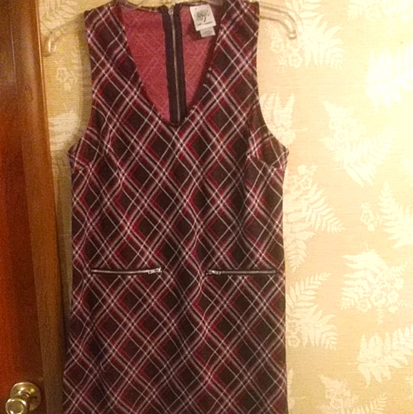 Self Esteem Dresses & Skirts - Self Esteem red plaid jumper dress